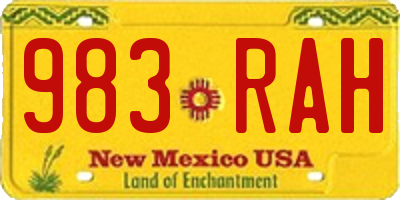 NM license plate 983RAH