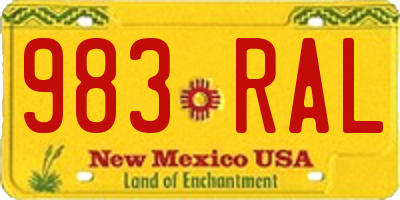 NM license plate 983RAL