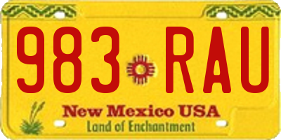 NM license plate 983RAU