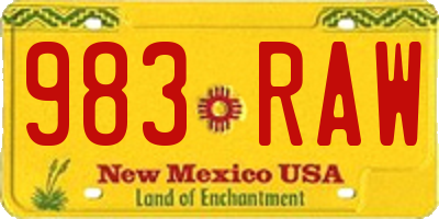 NM license plate 983RAW