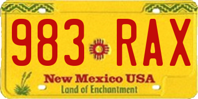 NM license plate 983RAX