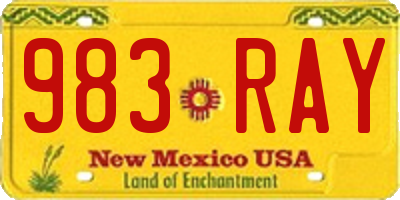 NM license plate 983RAY
