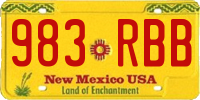 NM license plate 983RBB