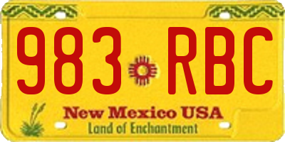 NM license plate 983RBC