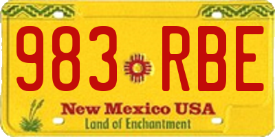 NM license plate 983RBE