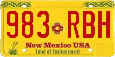 NM license plate 983RBH