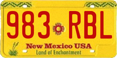 NM license plate 983RBL