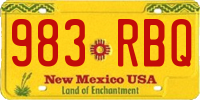 NM license plate 983RBQ