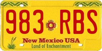 NM license plate 983RBS
