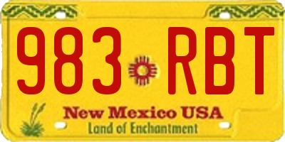 NM license plate 983RBT