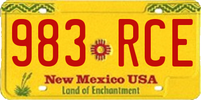 NM license plate 983RCE