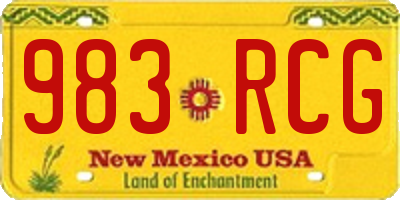 NM license plate 983RCG