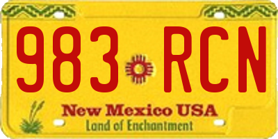 NM license plate 983RCN