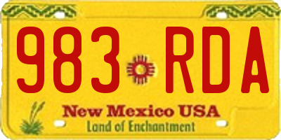 NM license plate 983RDA