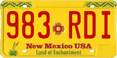 NM license plate 983RDI