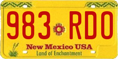 NM license plate 983RDO