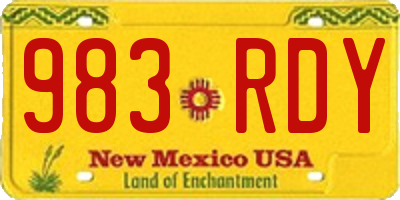 NM license plate 983RDY
