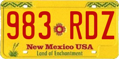 NM license plate 983RDZ