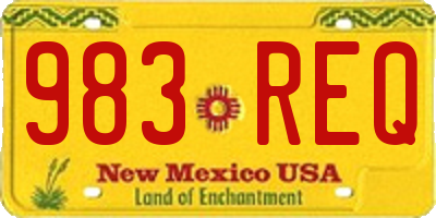 NM license plate 983REQ