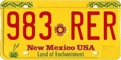 NM license plate 983RER