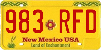 NM license plate 983RFD