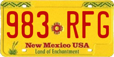 NM license plate 983RFG