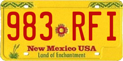 NM license plate 983RFI