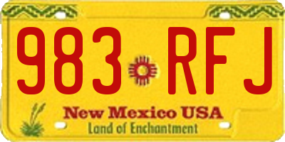 NM license plate 983RFJ