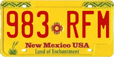 NM license plate 983RFM