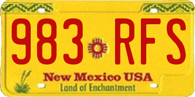 NM license plate 983RFS