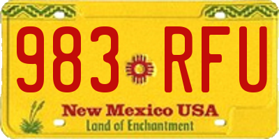 NM license plate 983RFU