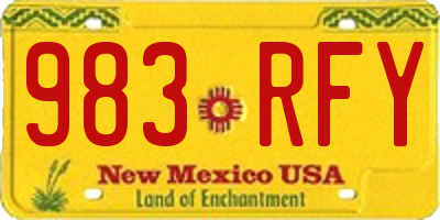 NM license plate 983RFY