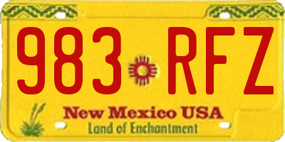 NM license plate 983RFZ