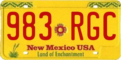NM license plate 983RGC