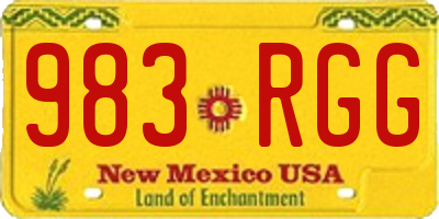 NM license plate 983RGG