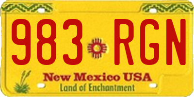 NM license plate 983RGN