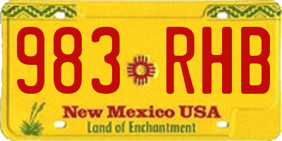 NM license plate 983RHB