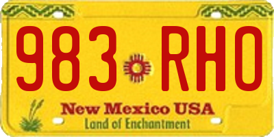 NM license plate 983RHO