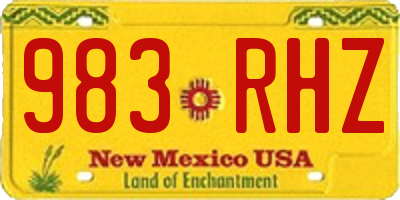 NM license plate 983RHZ