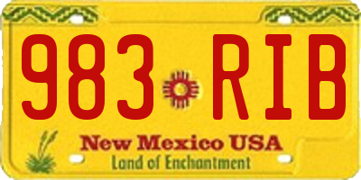 NM license plate 983RIB