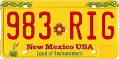 NM license plate 983RIG
