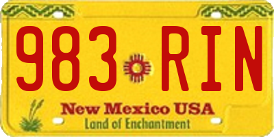NM license plate 983RIN