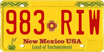 NM license plate 983RIW