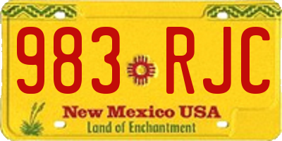 NM license plate 983RJC