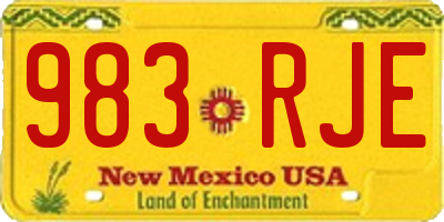 NM license plate 983RJE