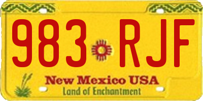 NM license plate 983RJF