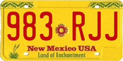 NM license plate 983RJJ