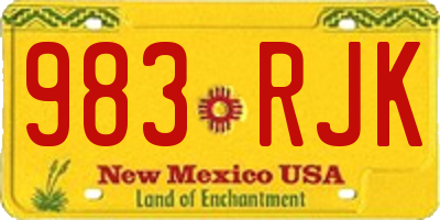 NM license plate 983RJK