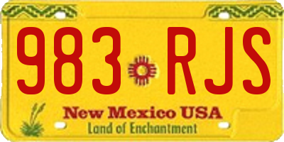 NM license plate 983RJS