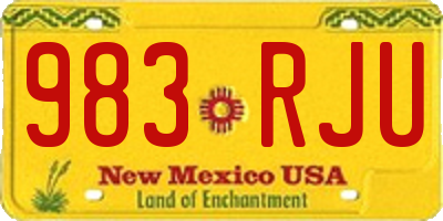 NM license plate 983RJU